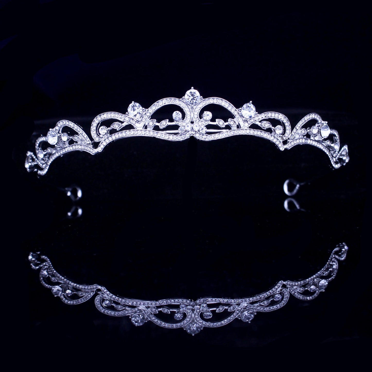 "Anya" - Rhinestone Bridal Tiara - Available in Silver, Rose Gold and Yellow Gold