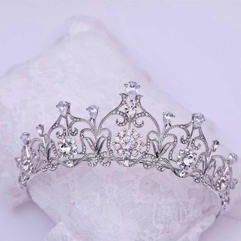 Alena - Silver Cubic Zirconia Bridal Tiara