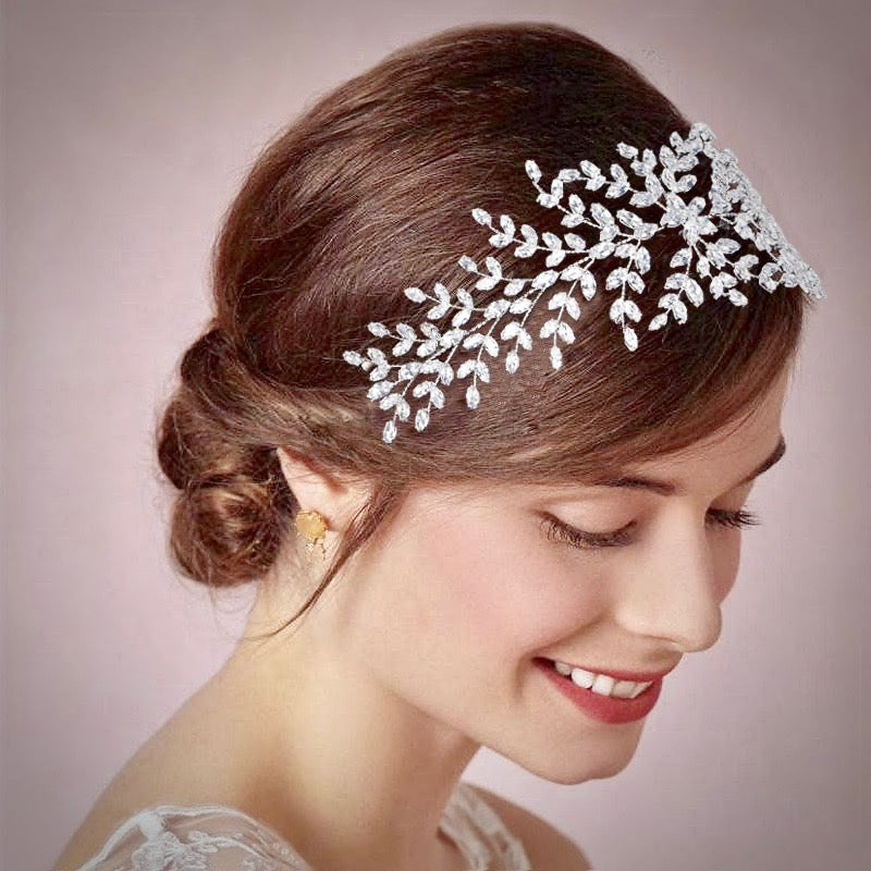 "Madeira" - Silver Cubic Zirconia Bridal Headband