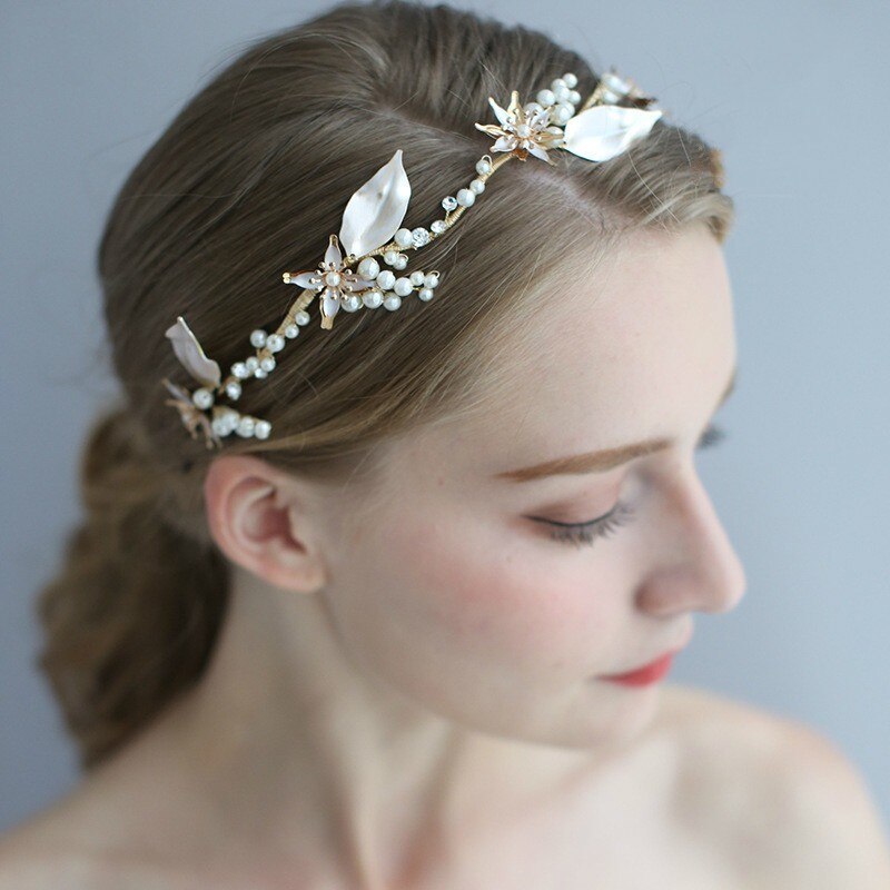 Kala - Gold Pearl and Crystal Bridal Headband
