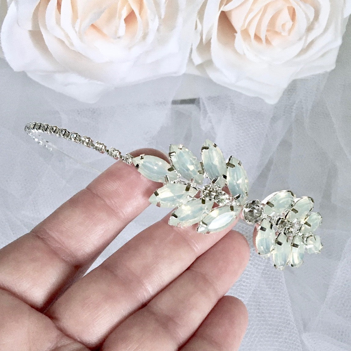 "Ilanis" - Opal Bridal Side Headband