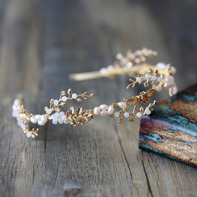 Reatta - Opal and Freshwater Pearl Bridal Headband