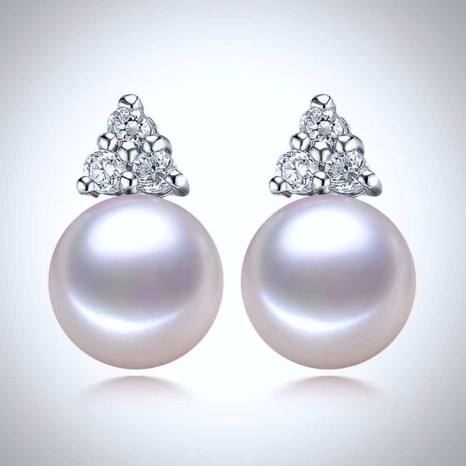 "Sonja" - Sterling Silver and Natural Pearl Bridal Jewelry Set