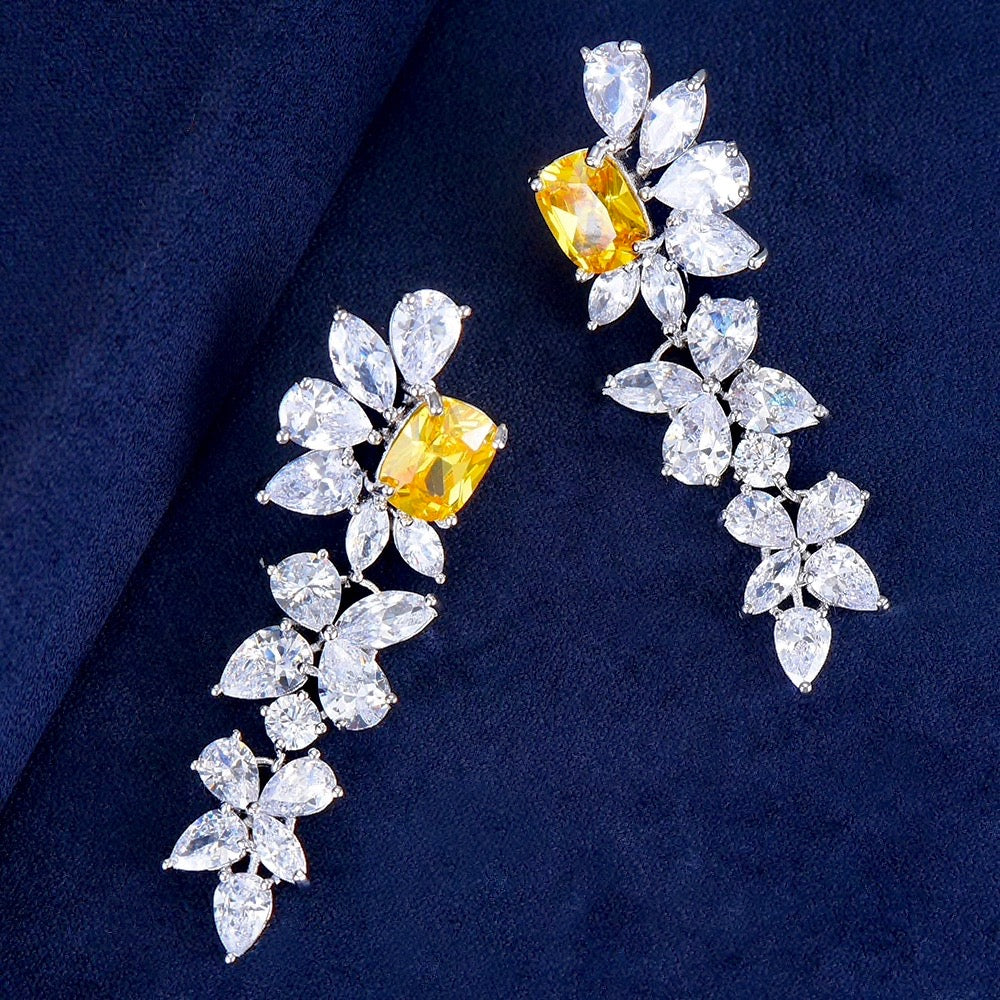 Jayla - Yellow Cubic Zirconia Bridal Earrings