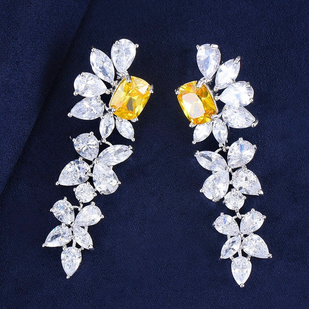 Jayla - Yellow Cubic Zirconia Bridal Earrings