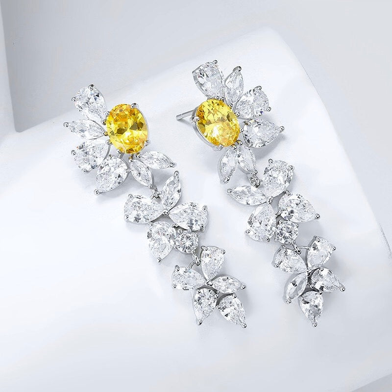 Jayla - Yellow Cubic Zirconia Bridal Earrings