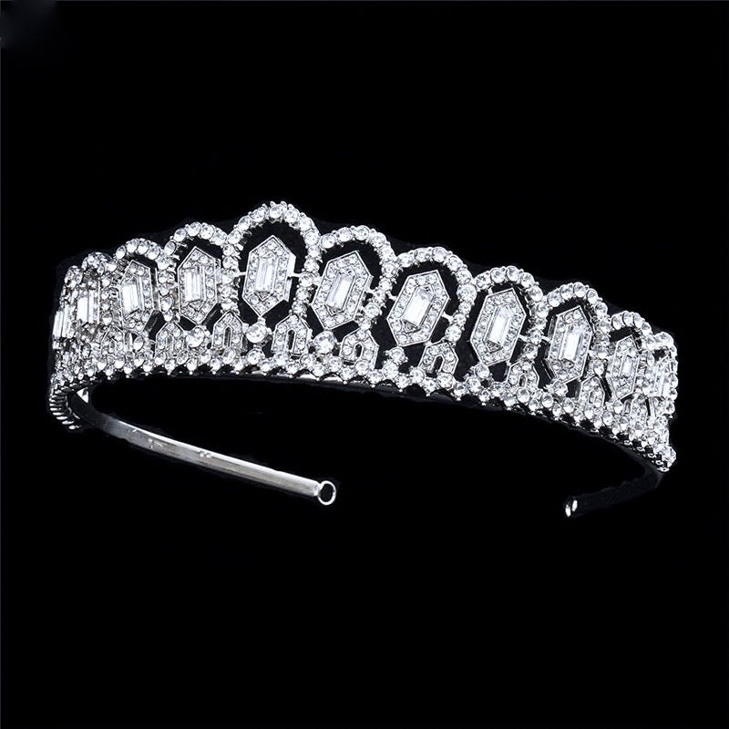 Violetta - Silver Cubic Zirconia Bridal Tiara