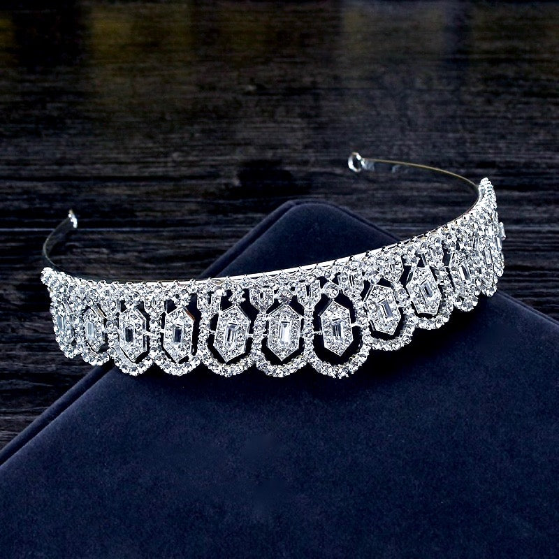 Violetta - Silver Cubic Zirconia Bridal Tiara