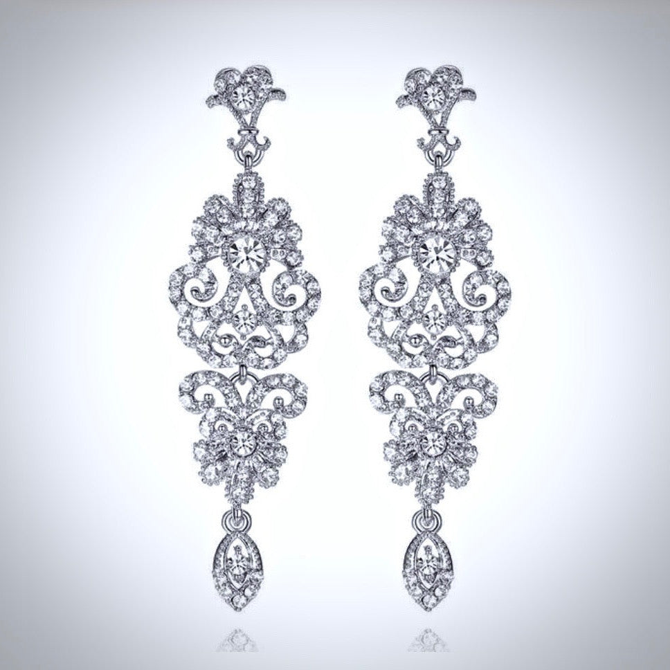 Jean - Rhinestone Bridal Earrings
