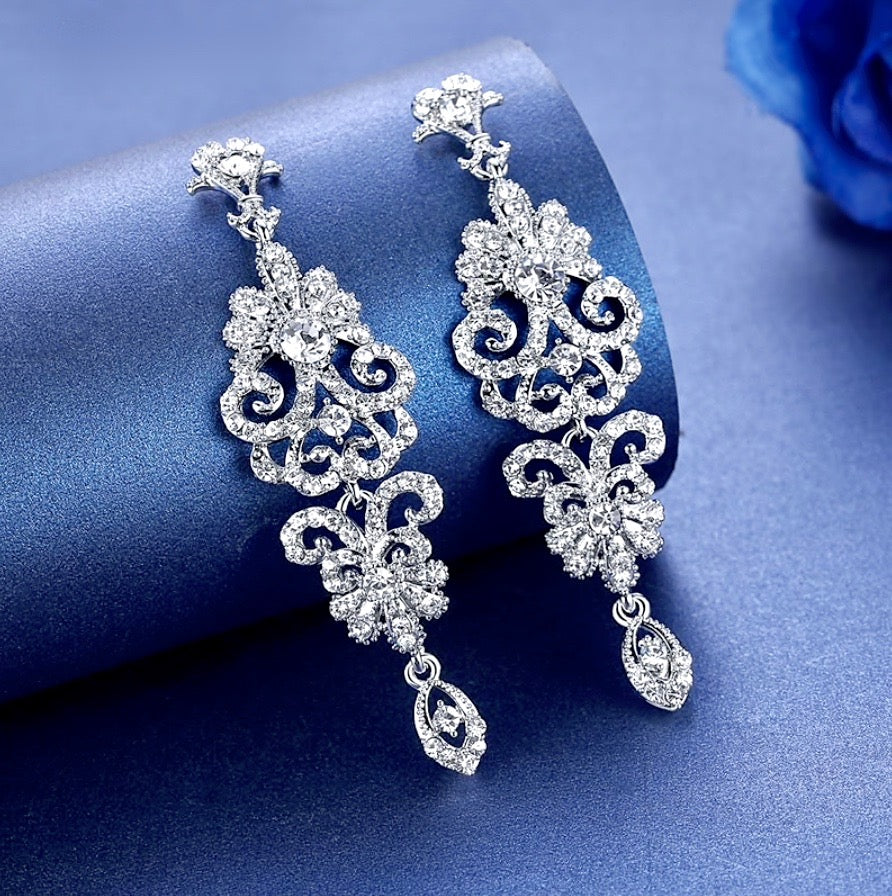 Jean - Rhinestone Bridal Earrings