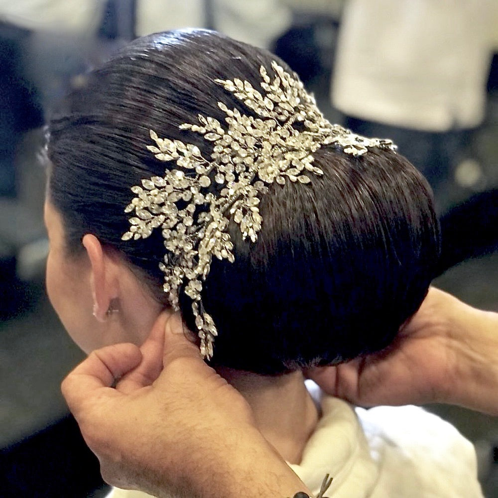 Natalie - Crystal Bridal Hair Accessory - Available in Silver and Yellow Gold