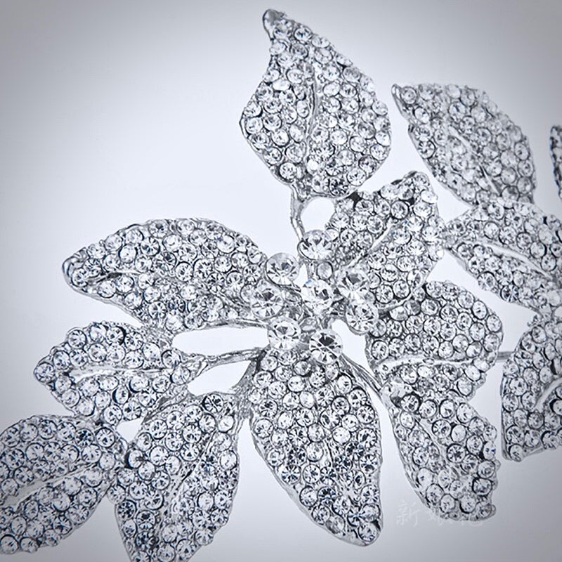 "Shannon" - Silver Crystal Bridal Headband/Tiara