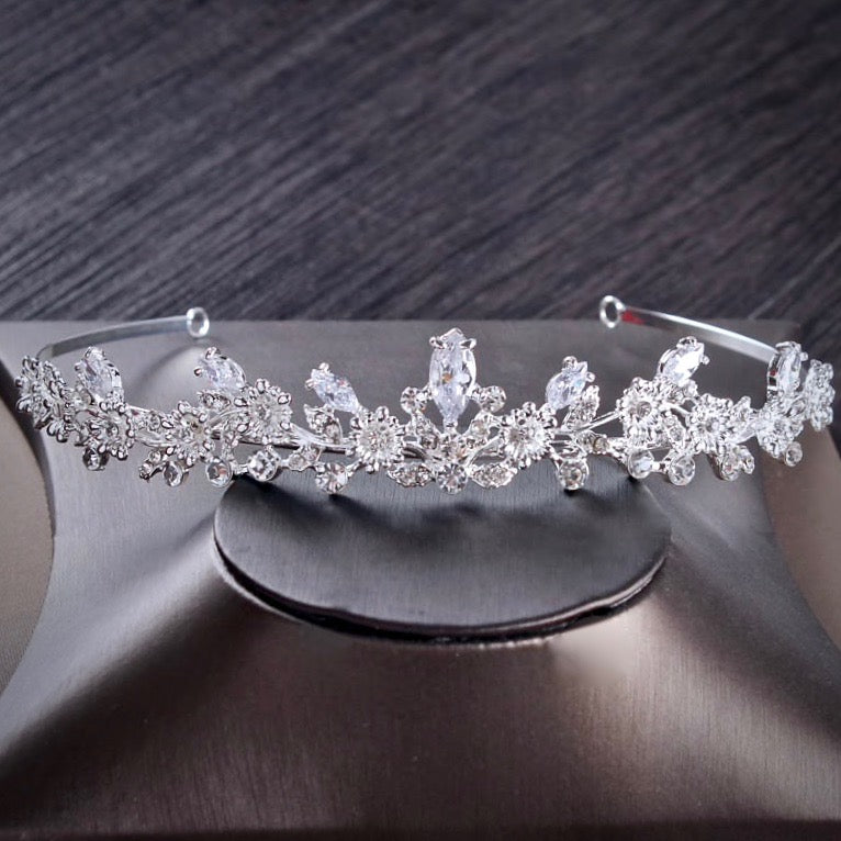 Candice - Silver Cubic Zirconia Bridal 3-Piece Jewelry Set With Tiara