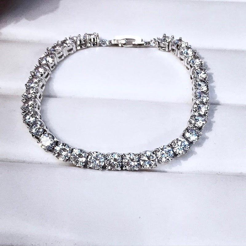 Brandi - Silver Cubic Zirconia Bridal Three-Piece Jewelry Set