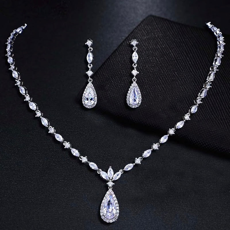 Cynthia - Silver Cubic Zirconia Bridal Jewelry Set