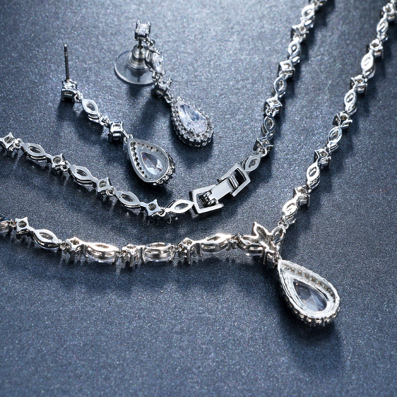 Cynthia - Silver Cubic Zirconia Bridal Jewelry Set