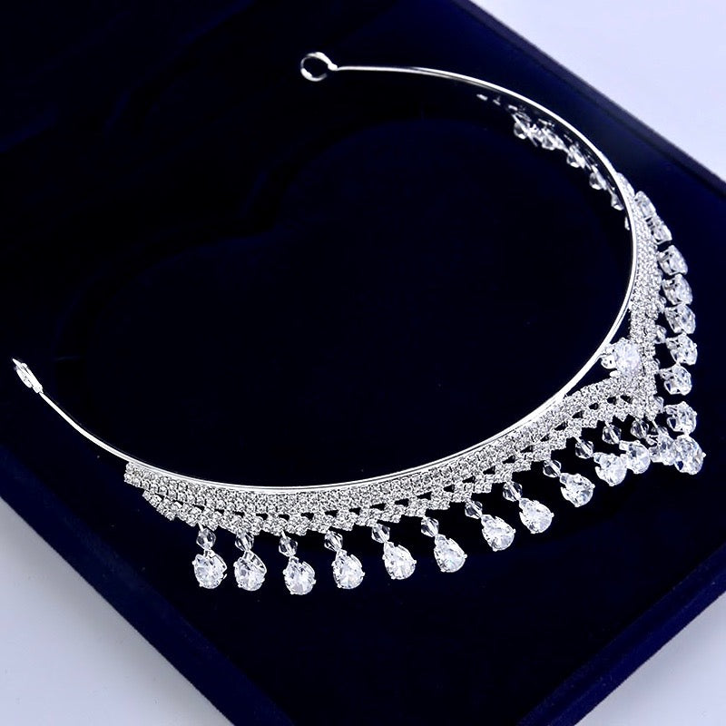 Cher - Silver Cubic Zirconia Bridal Tiara