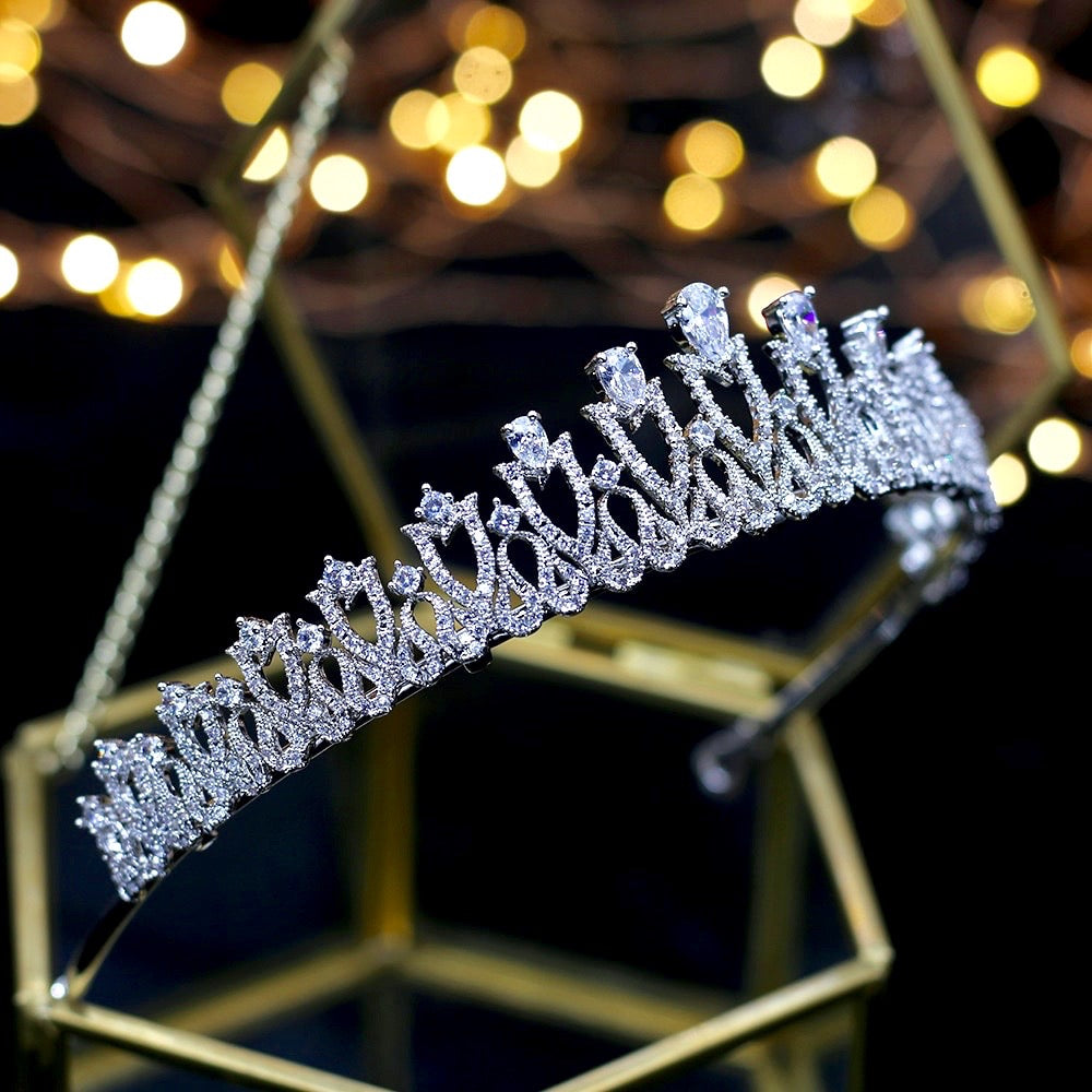 Karyssa - Silver Cubic Zirconia Bridal Tiara