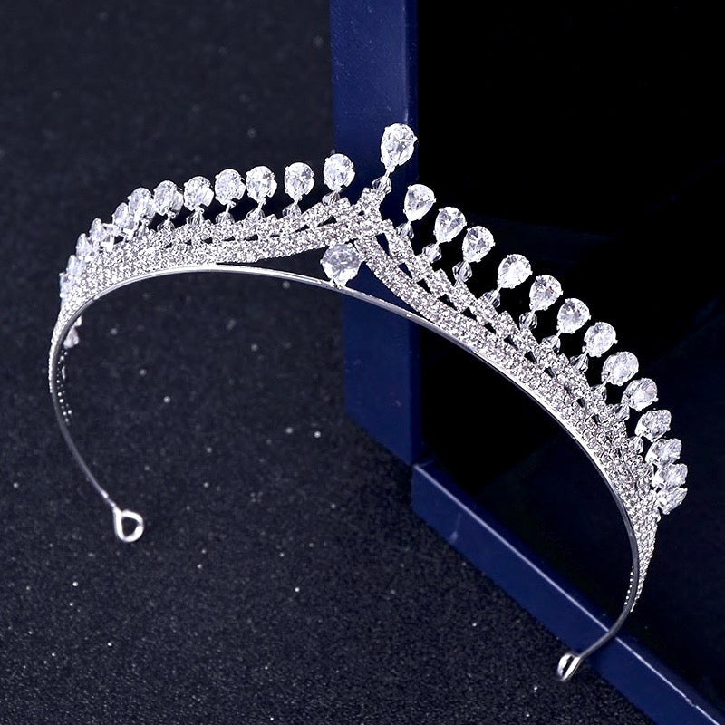 Cher - Silver Cubic Zirconia Bridal Tiara