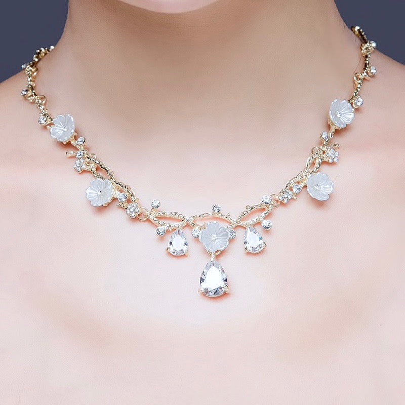 "Kariyah" - Gold Bridal 3-Piece Jewelry Set With Tiara