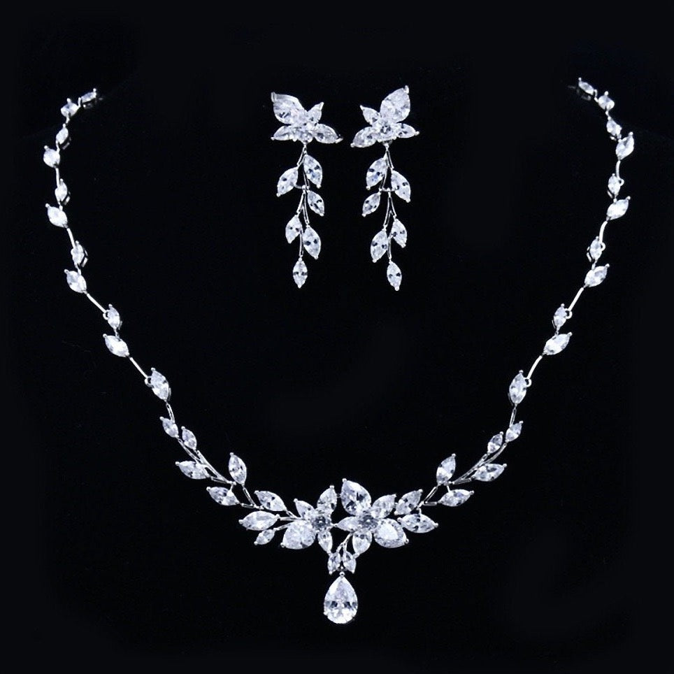 Eliana - Silver Cubic Zirconia Bridal Jewelry Set