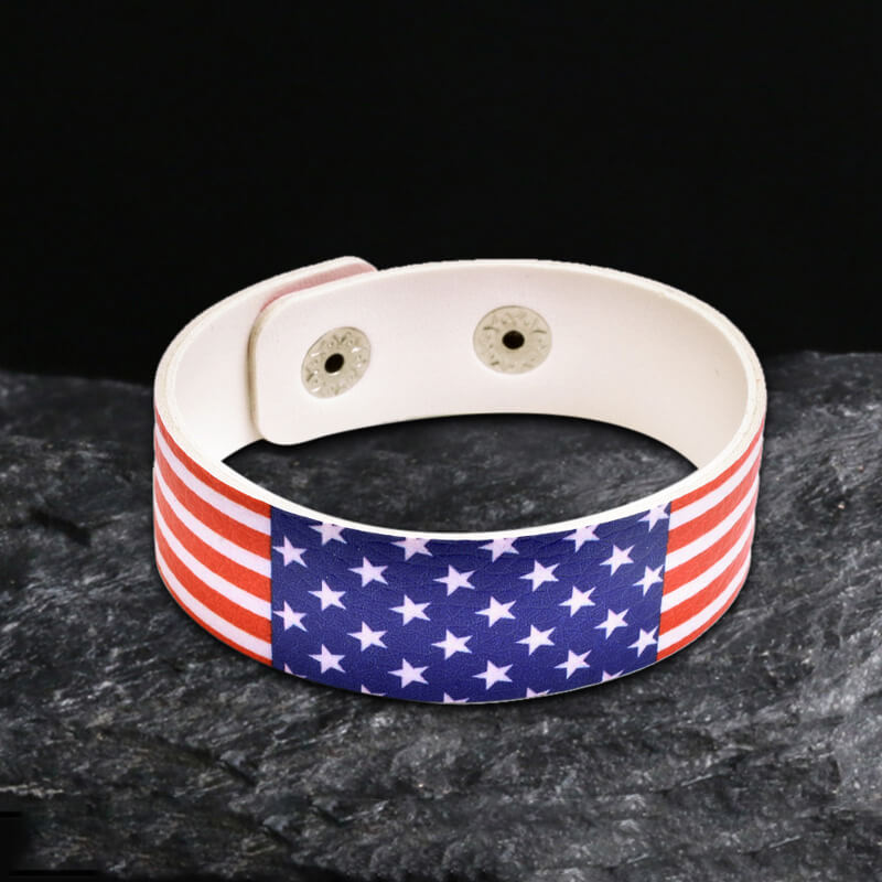 American Flag PU Leather Bracelet