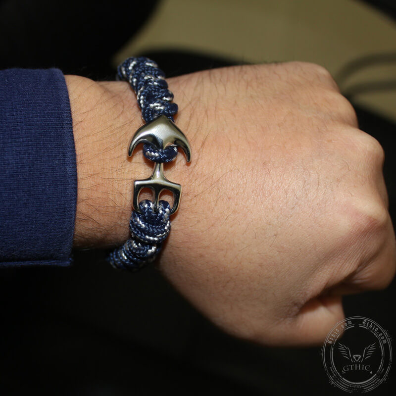 Anchor Braided Stainless Steel Paracord Bracelet