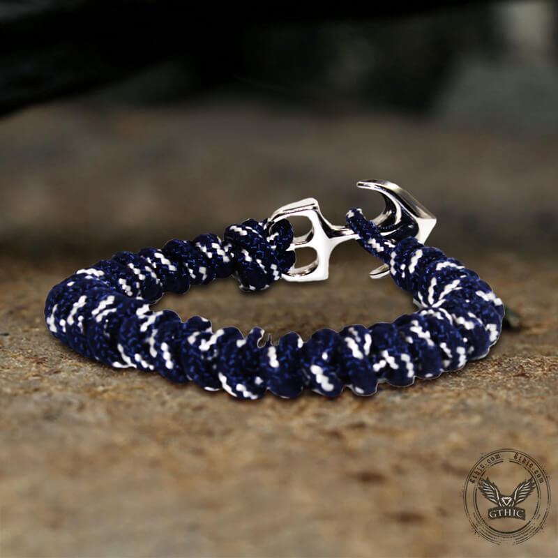 Anchor Braided Stainless Steel Paracord Bracelet
