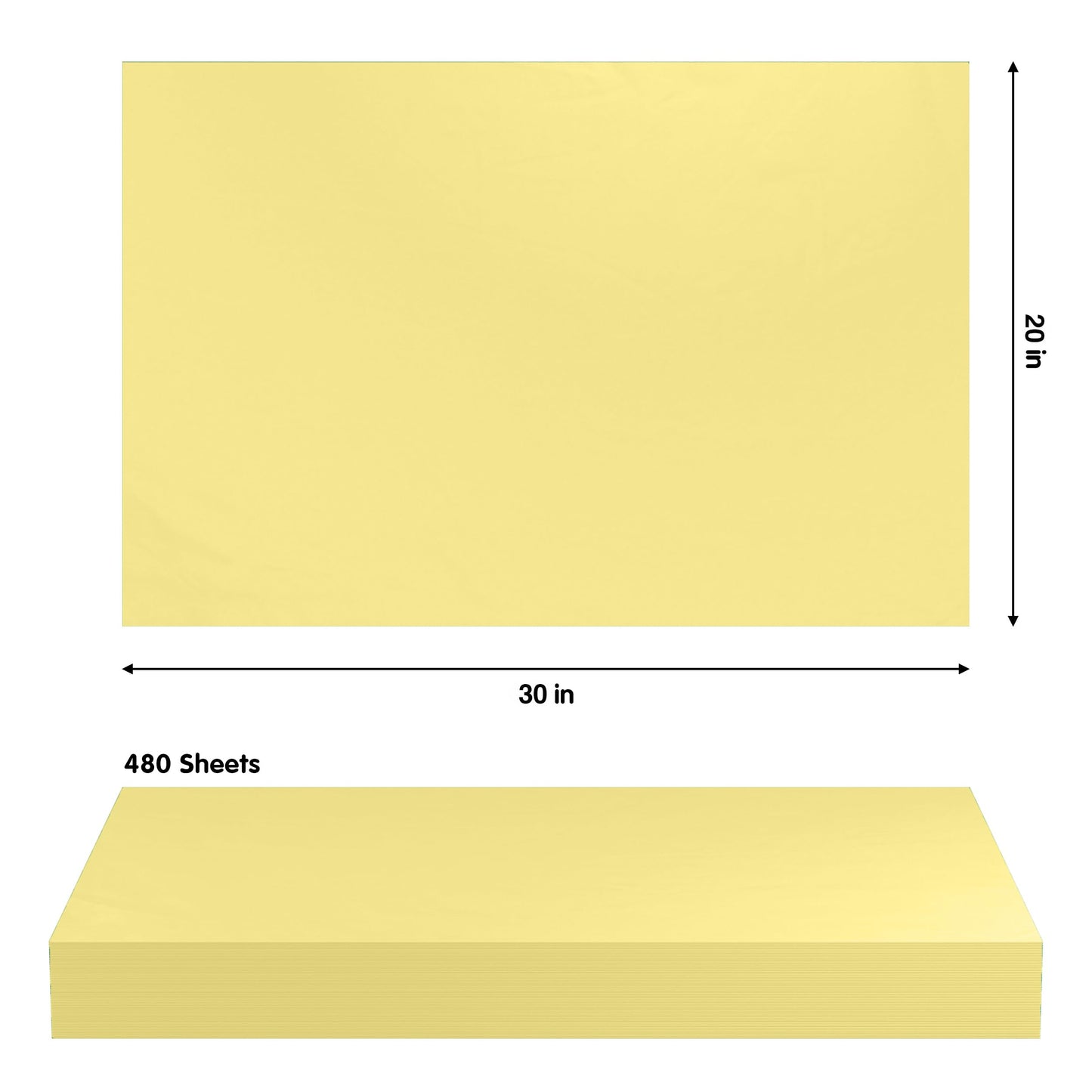 Ivory Tissue Paper 20 In. x 30 In. | 480 Sheets
