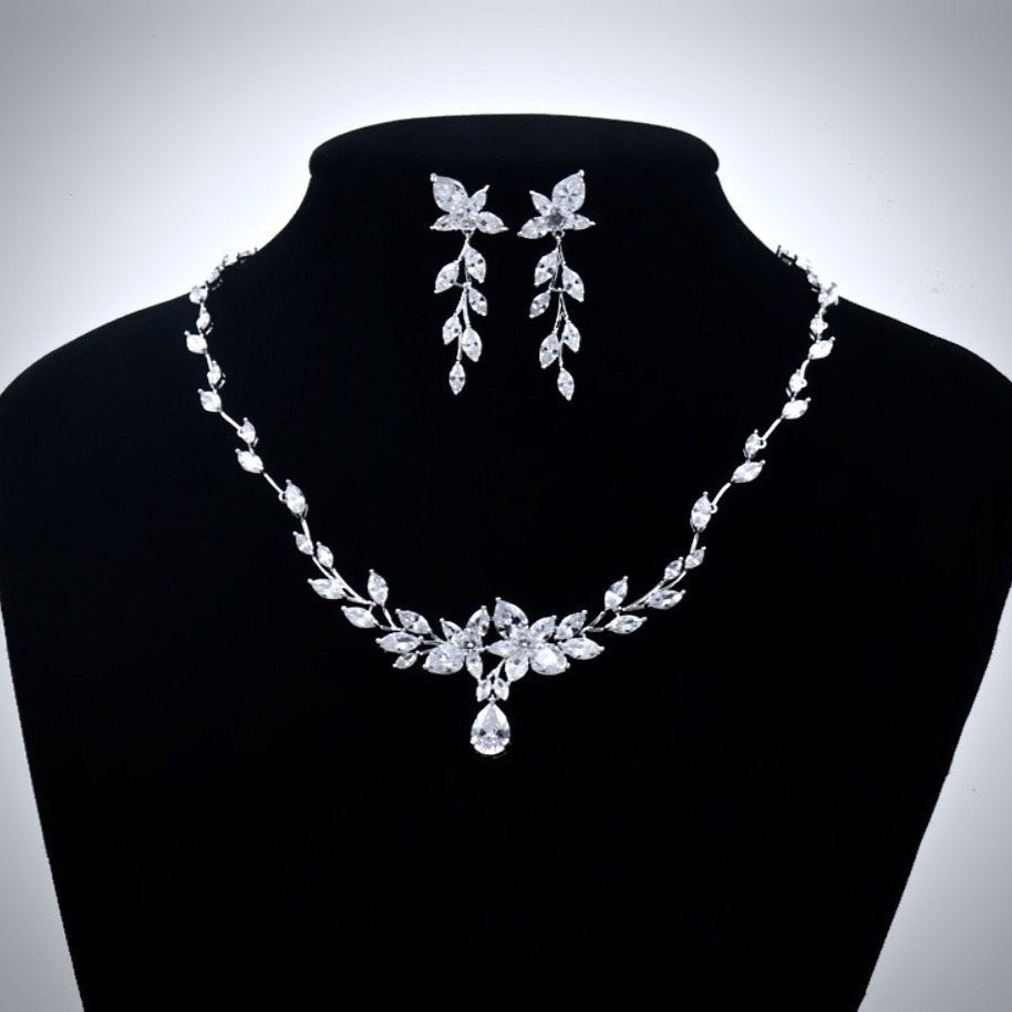 Eliana - Silver Cubic Zirconia Bridal Jewelry Set
