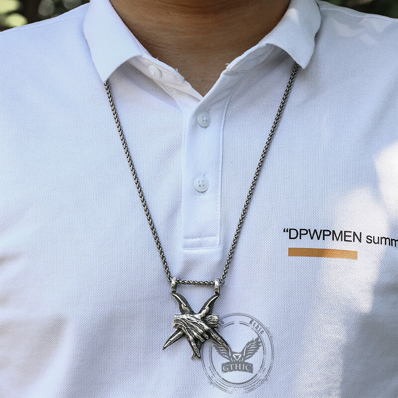 Baphomet Hands Stainless Steel Pendant