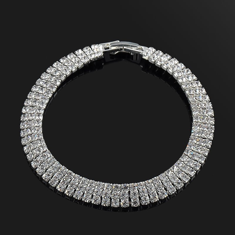 "Zelda" - Silver Rhinestone Bridal Bracelet