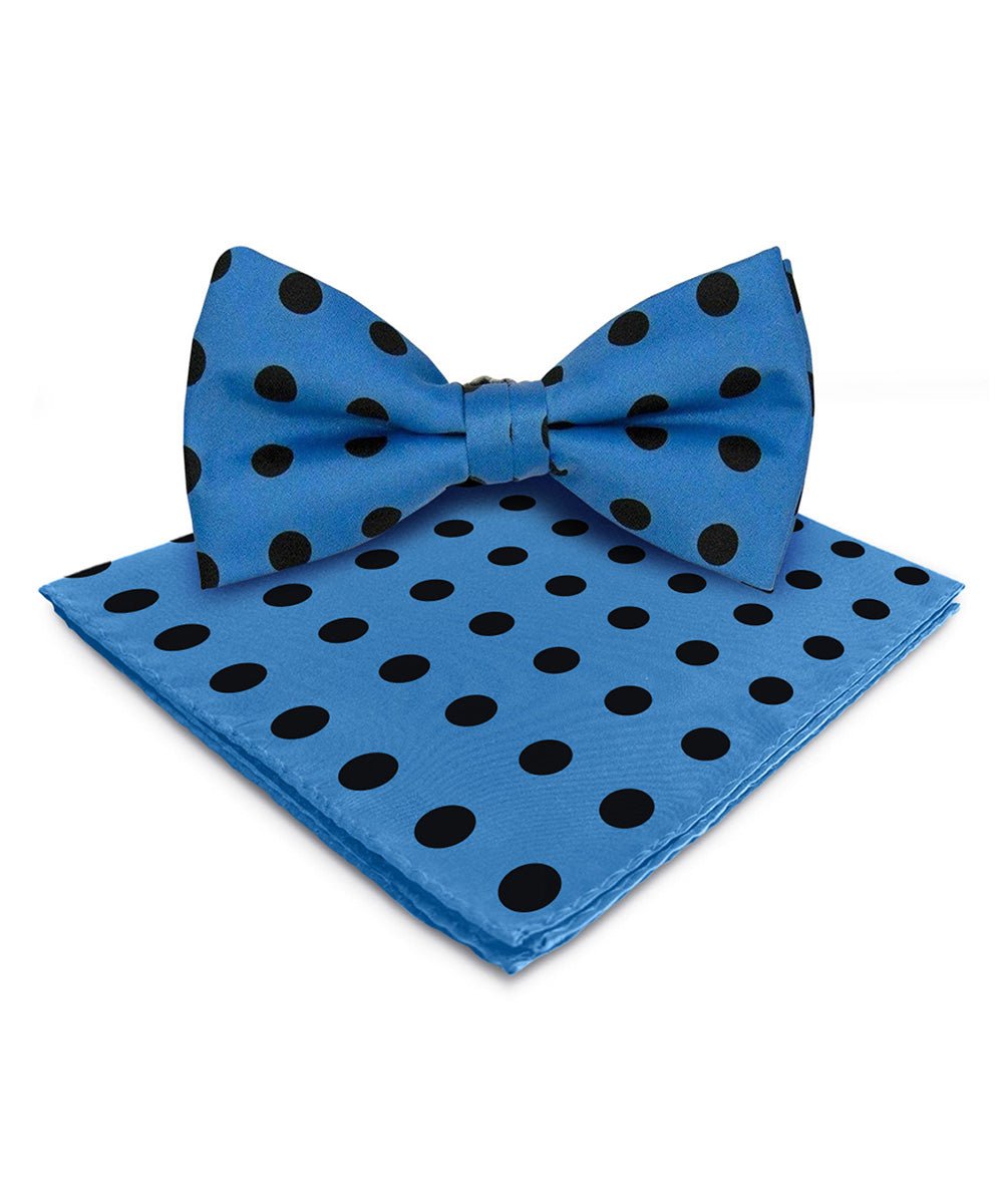 Vittorio Farina Men's Polka Dot Satin Bow Tie & Pocket Square in Gift Box