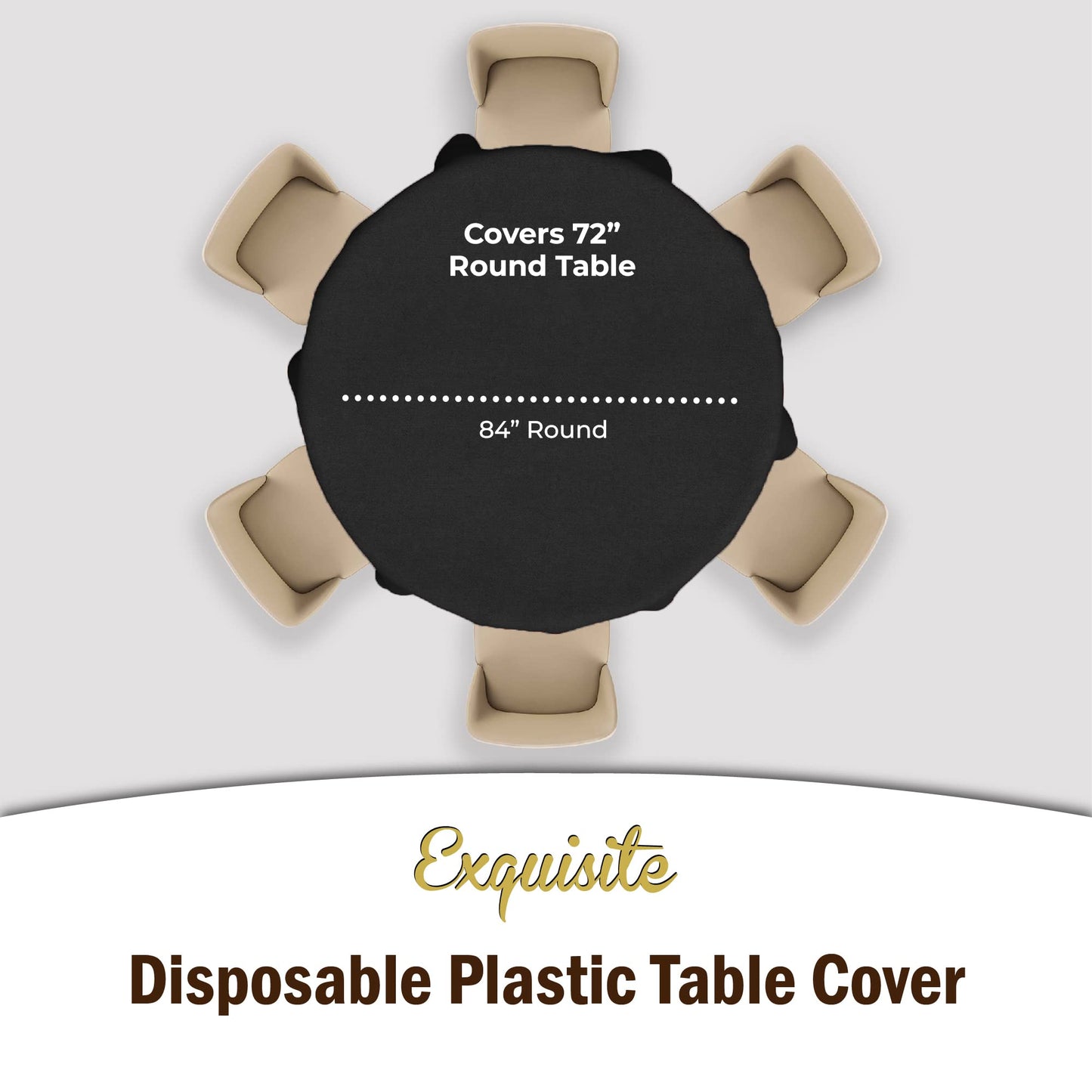 Black Round Plastic Table Cover | Case of 48