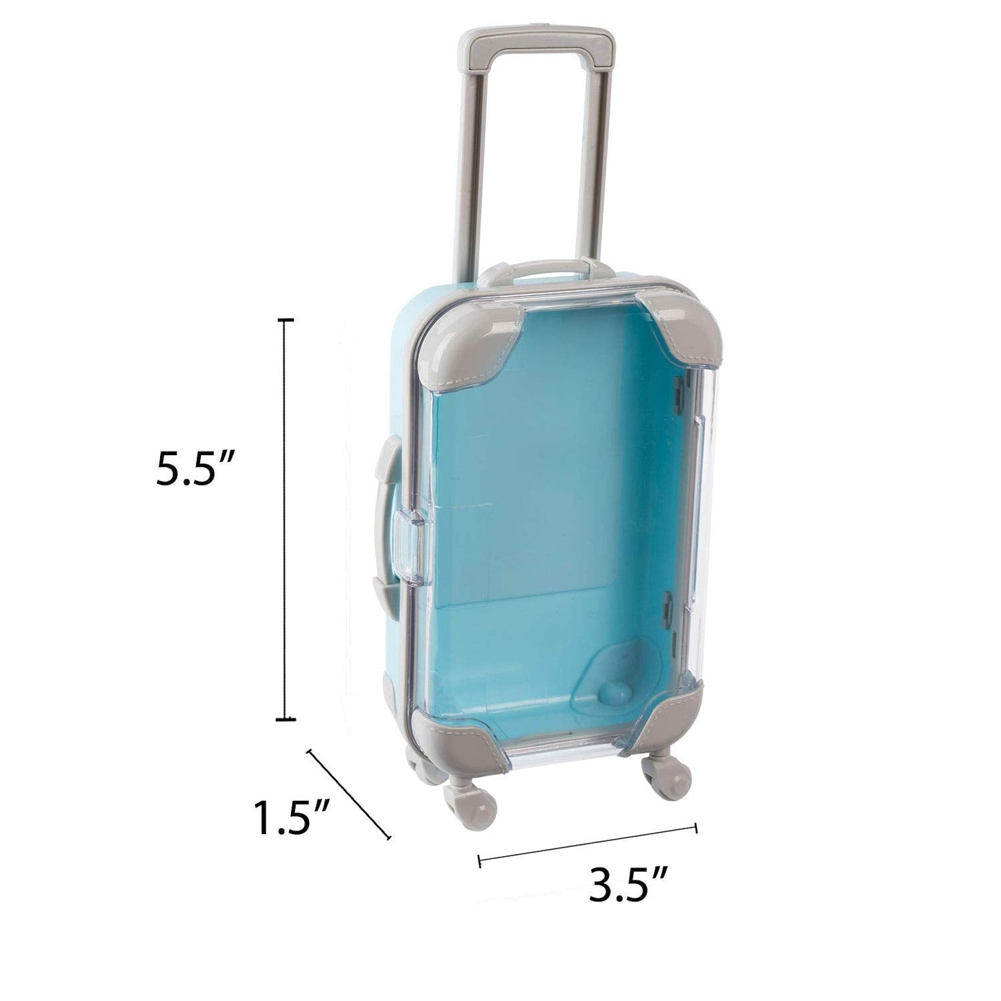 Mini Suitcase 5.5"X3.5"X1.5" Blue Candy Box 4 Pack