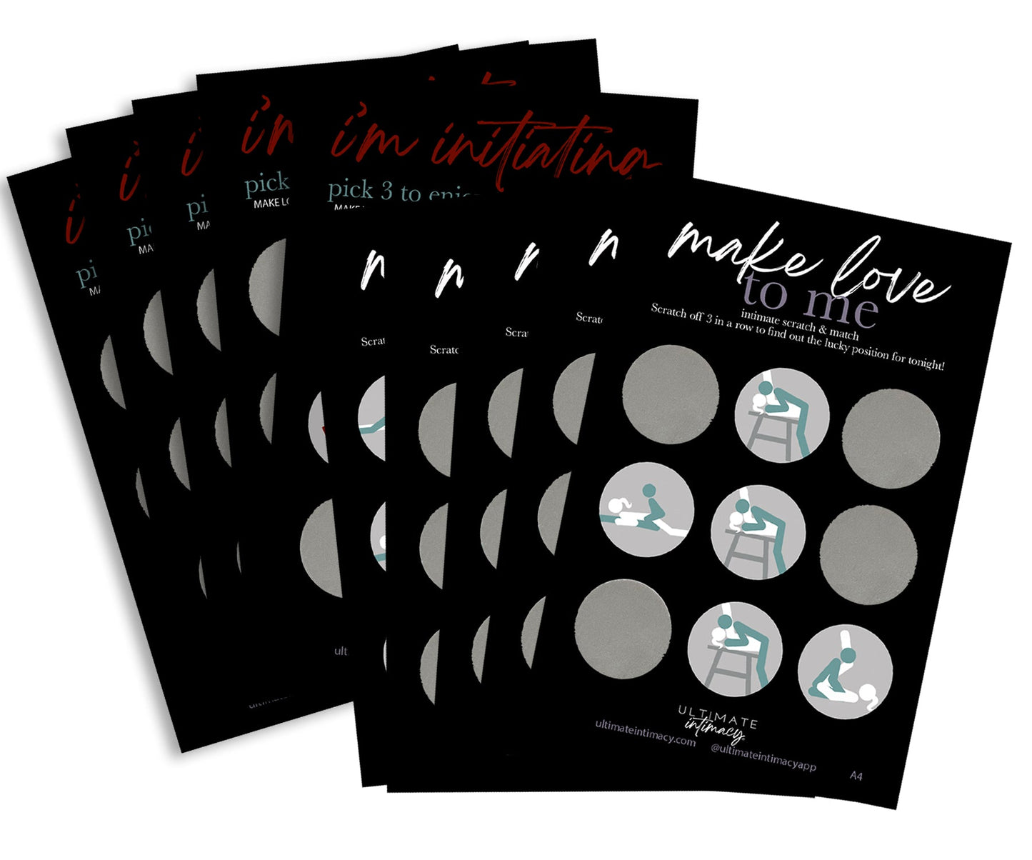 Get Both Packs "I'm Initiating" And "Make Love To Me Scratch Off Cards 2 Sets, 10 Total Cards