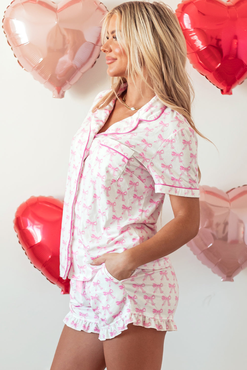Pink Bow Sweetheart Pajama Set