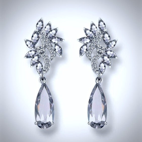 "Azalea" - Cubic Zirconia Bridal Bracelet and Earrings Set