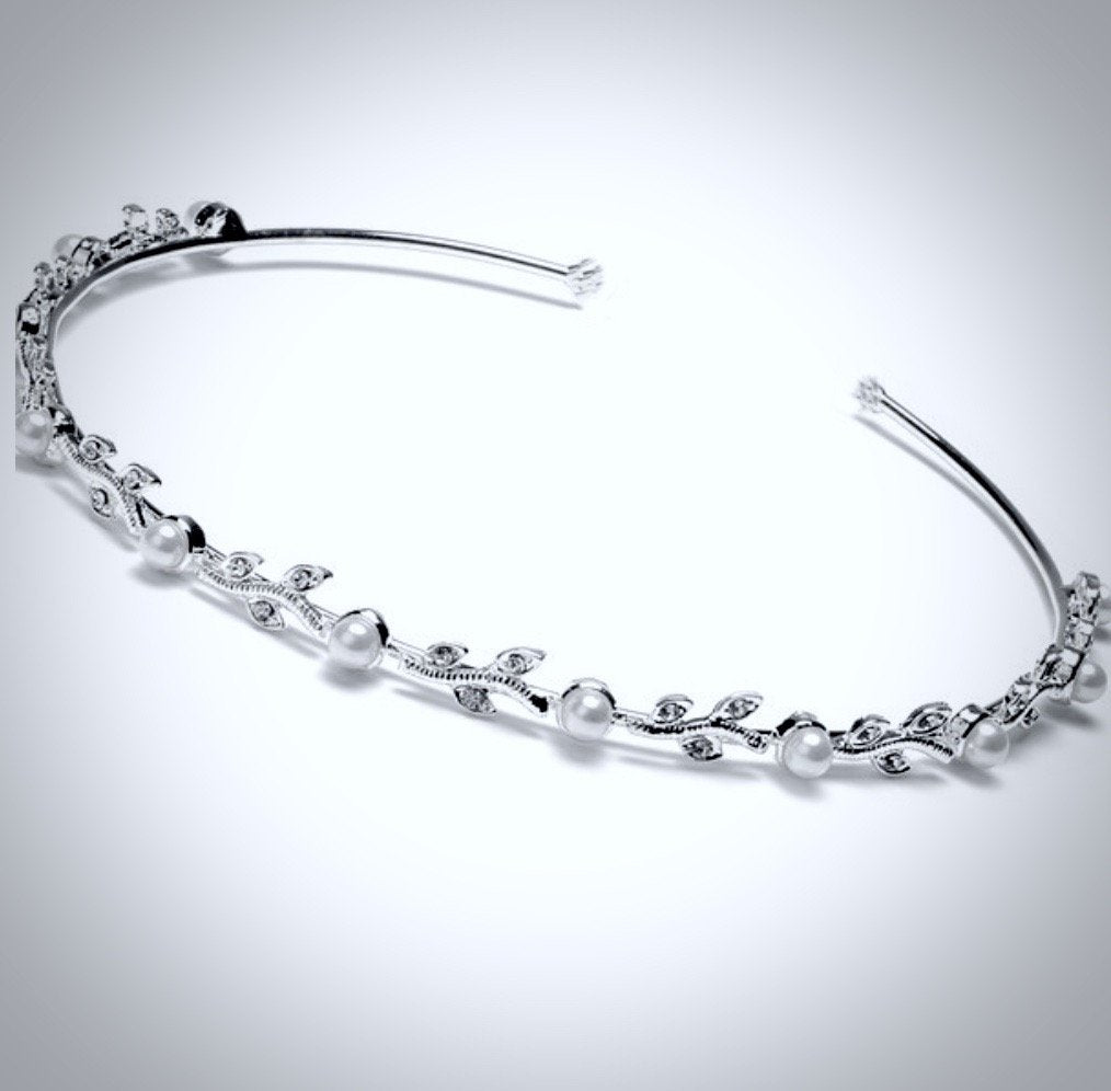 "Gigi" - Pearl and Crystal Bridal Headband