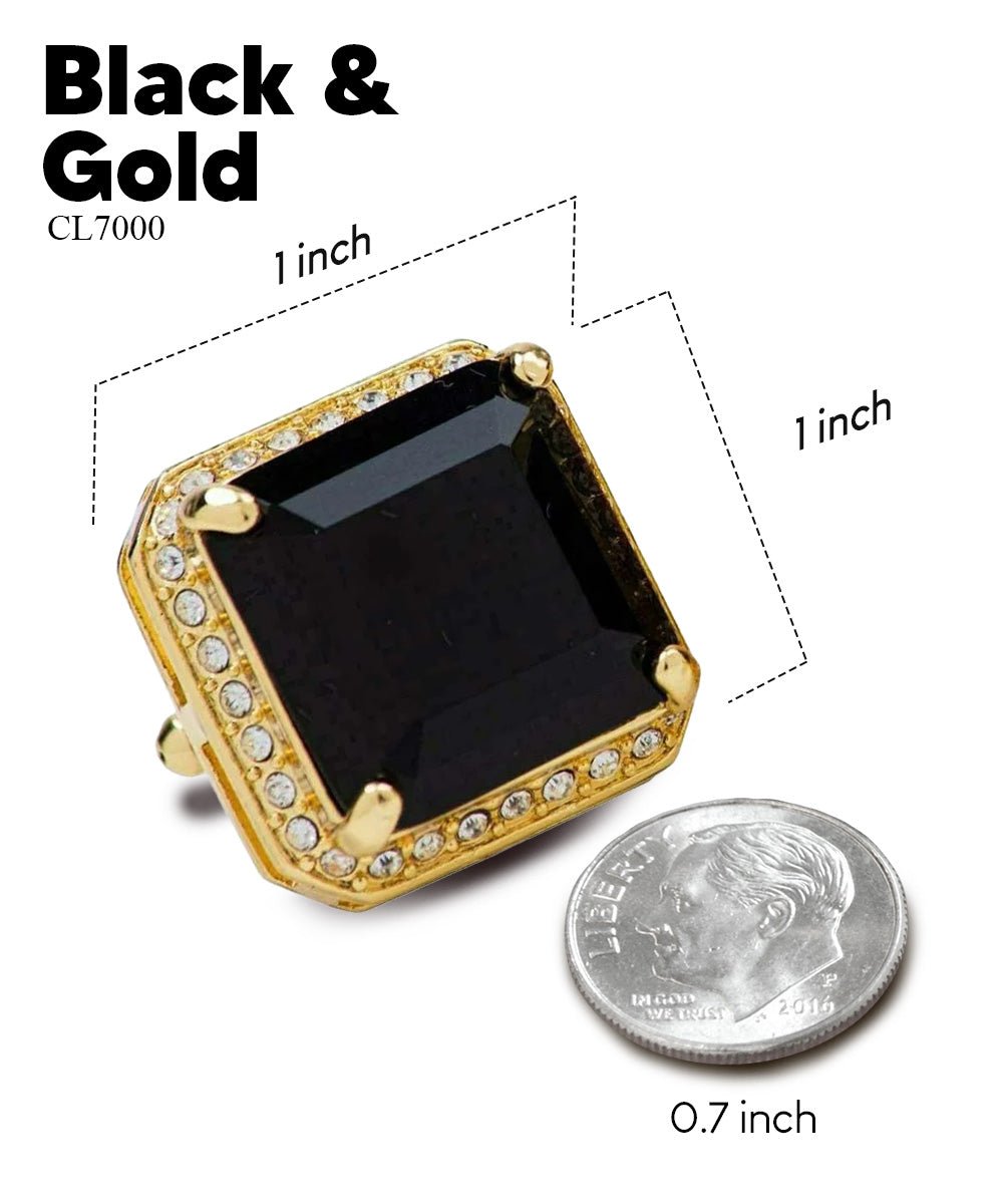 Vittorio Vico Large Big Square Crystal Colorstone Cufflinks: CL 70XX Series