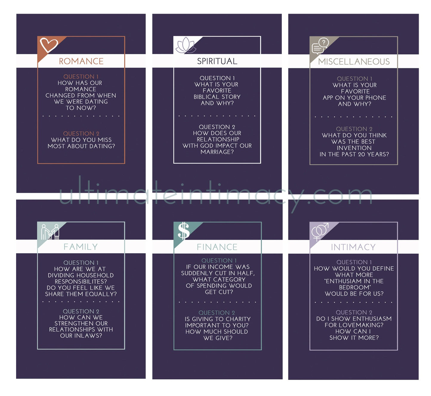Conversation Starters Card Deck, with over 150+ questions in intimacy, romance, family and more!