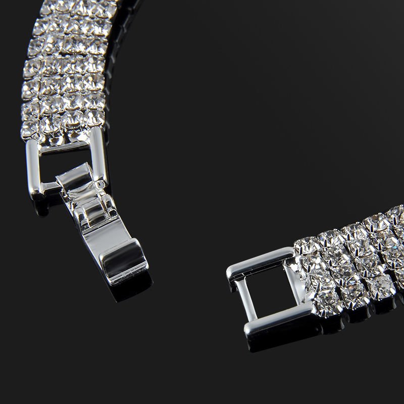 "Zelda" - Silver Rhinestone Bridal Bracelet