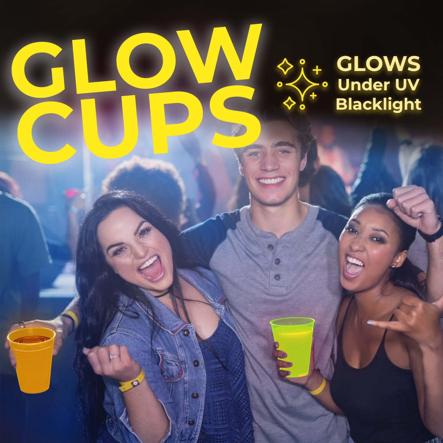 Unleashed - 16 Oz. Neon Assorted Color Plastic Cups - 60 Ct.