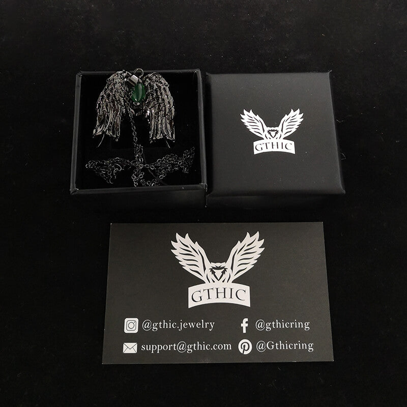 Dark Angel Wing Brass Gothic Pendant