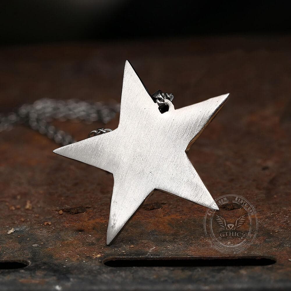 Devil Satan Smile Stainless Steel Pentagram Necklace