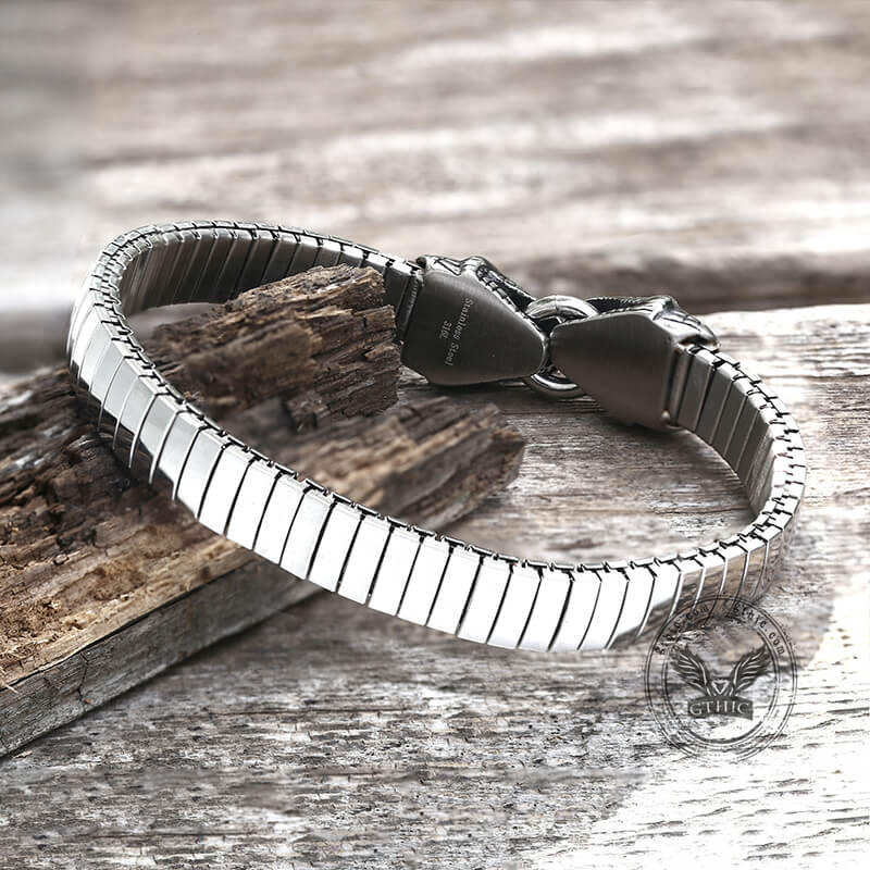Double Snake Heads Stainless Steel Bracelet