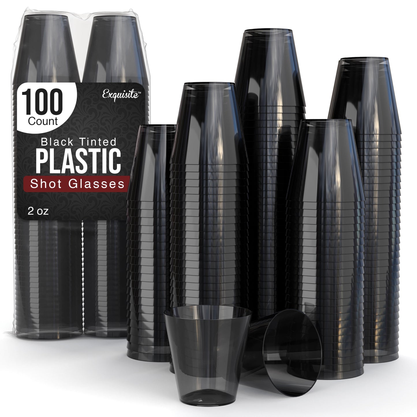 2 Oz. Smokey Plastic Shot Glasses | 100 Count