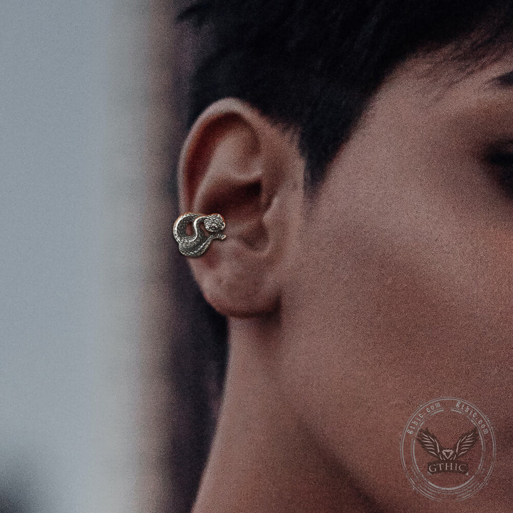 Entwined Snake Stainless Steel Ear Clip