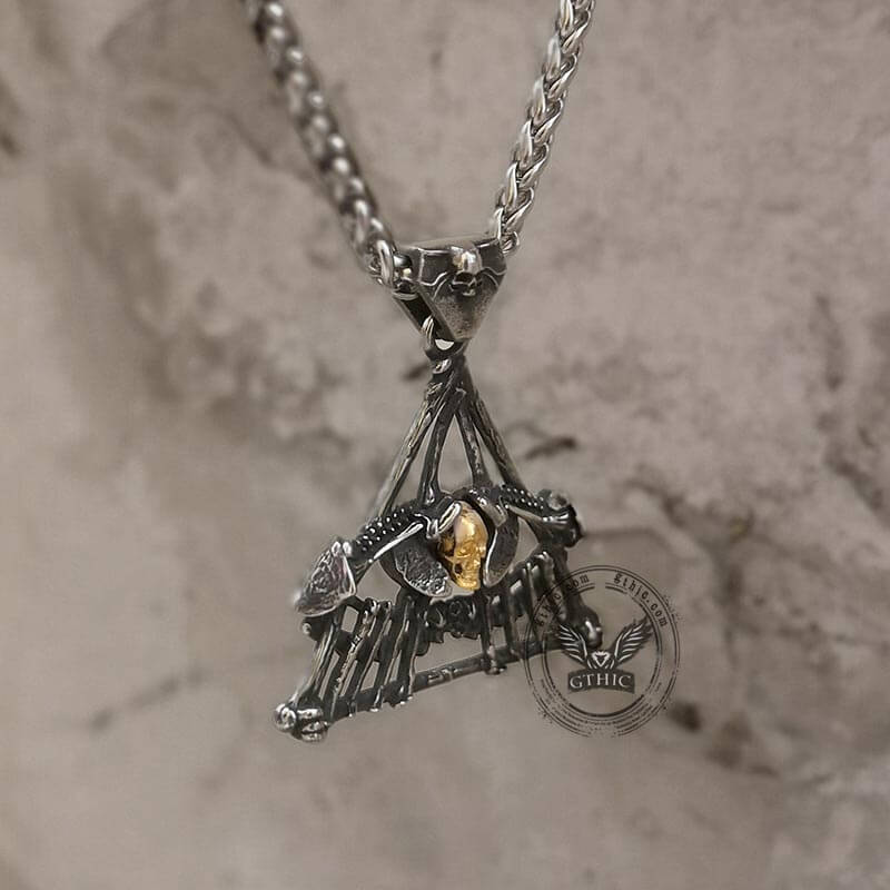 Eye of Providence Stainless Steel Skull Pendant