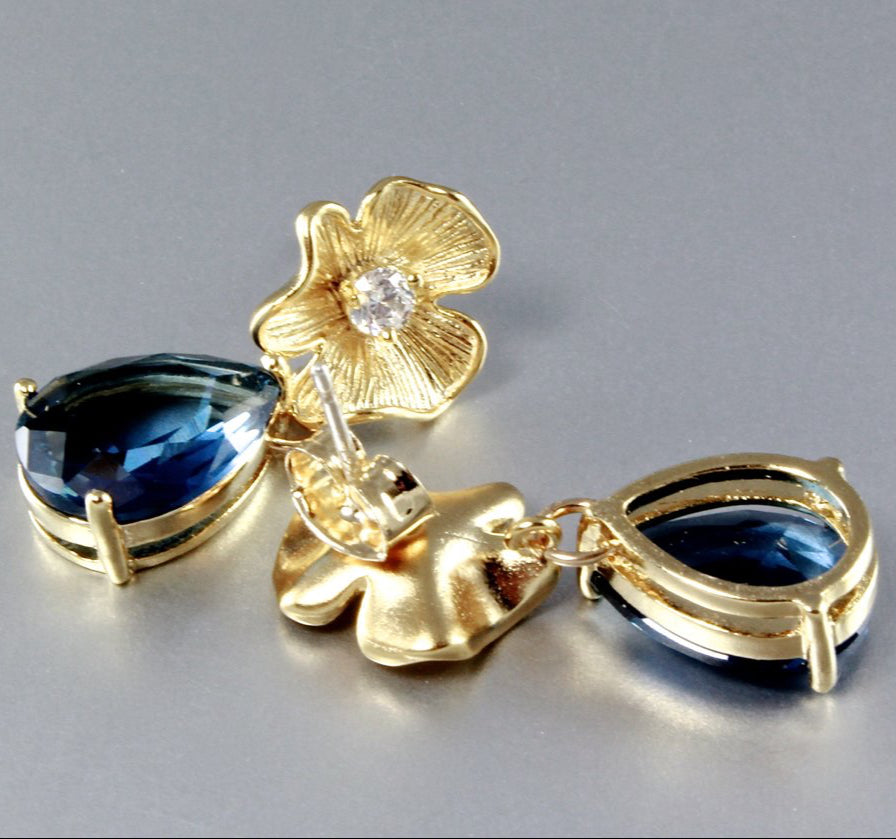Blue Velvet - London Blue Cubic Zirconia Earrings